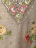 Light Brown Floral Embroidered Tissue Silk Sharara Suit With Zari Dupatta