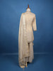 Light Brown Floral Embroidered Tissue Silk Sharara Suit With Zari Dupatta
