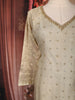 Light Brown Floral Embroidered Tissue Silk Straight Cut Salwar Suit with Dupatta