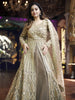 Light Brown Floral Embroidery Net Lehenga - Diadem