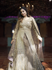 Light Brown Floral Embroidery Net Lehenga - Diadem