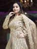 Light Brown Floral Embroidery Net Lehenga - Diadem