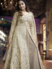 Light Brown Floral Embroidery Net Lehenga - Diadem