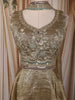 Light Brown Floral Sequins Embroidered Design Tissue Silk Palazzo Suit with Choker Dupatta