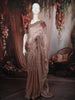 Light Brown Floral Sequins Zari Embroidered Design Pure Tissue Silk Fancy Saree with Designer Border
