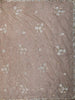 Light Brown Floral Vine Sequins and Beads Embroidered Design Organza Party Wear Saree with Scalloped Border
