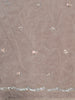 Light Brown Floral Vine Sequins and Beads Embroidered Design Organza Party Wear Saree with Scalloped Border