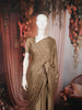 Light Brown Floral Vine Stone Embellished Design Satin Party Wear Saree with Designer Border