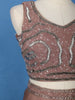 Light Brown Sequins Design Georgette Skirt Top