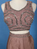 Light Brown Sequins Design Georgette Skirt Top