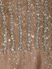 Light Brown Sequins Embellished Net Partywear Gown with Cape Sleeves