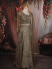 Light Brown Sequins and Beads Embroidered Design Textured Lehenga With Dupatta