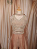 Light Brown Sequins and Beads Embroidered Design Tissue Silk Party Wear Palazzo Suit with Matching Choker Dupatta