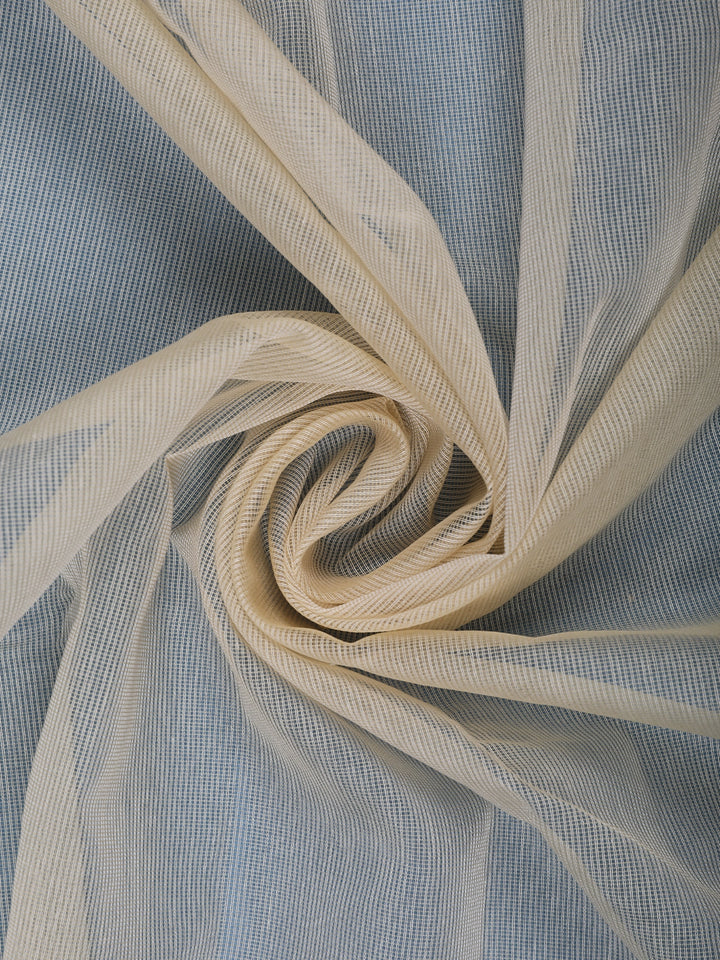 Light Brown Solid Design Tissue Saree With Scalloped Floral Embroidered Border - Diadem