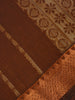Light Brown Striped Woven Cotton Saree