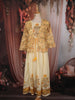 Light Butter Yellow Floral Printed Design Cotton Long Anarkali Kurti with Printed Jacket