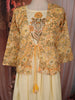 Light Butter Yellow Floral Printed Design Cotton Long Anarkali Kurti with Printed Jacket