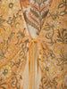 Light Butter Yellow Floral Printed Design Cotton Long Anarkali Kurti with Printed Jacket
