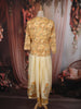 Light Butter Yellow Floral Printed Design Cotton Long Anarkali Kurti with Printed Jacket