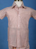 Light Copper Silk Dhoti With Matching Half Sleeve Shirt - Diadem