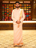 Light Copper Solid Woven Design Shirt with Zari Border Matching Dhoti Set