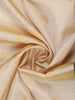 Light Golden Beige Geometric Butta Zari Woven Design Pure Kanchipuram Silk Saree with Contrast Double Zari Border