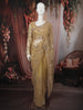 Light Golden Beige Heavy Sequins and Beads Embroidered Design Net Party Wear Saree with Stitched Designer Full Sleeve Blouse