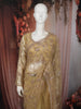 Light Golden Beige Heavy Sequins and Beads Embroidered Design Net Party Wear Saree with Stitched Designer Full Sleeve Blouse
