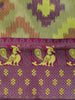 Light Green And Magenta Ikat Design Art Silk Saree with Contrast Maroon Embroidered Blouse