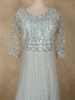 Light Green Beads and Sequins Embroidered Design Net Bridesmaid Gown