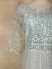 Light Green Beads and Sequins Embroidered Design Net Bridesmaid Gown