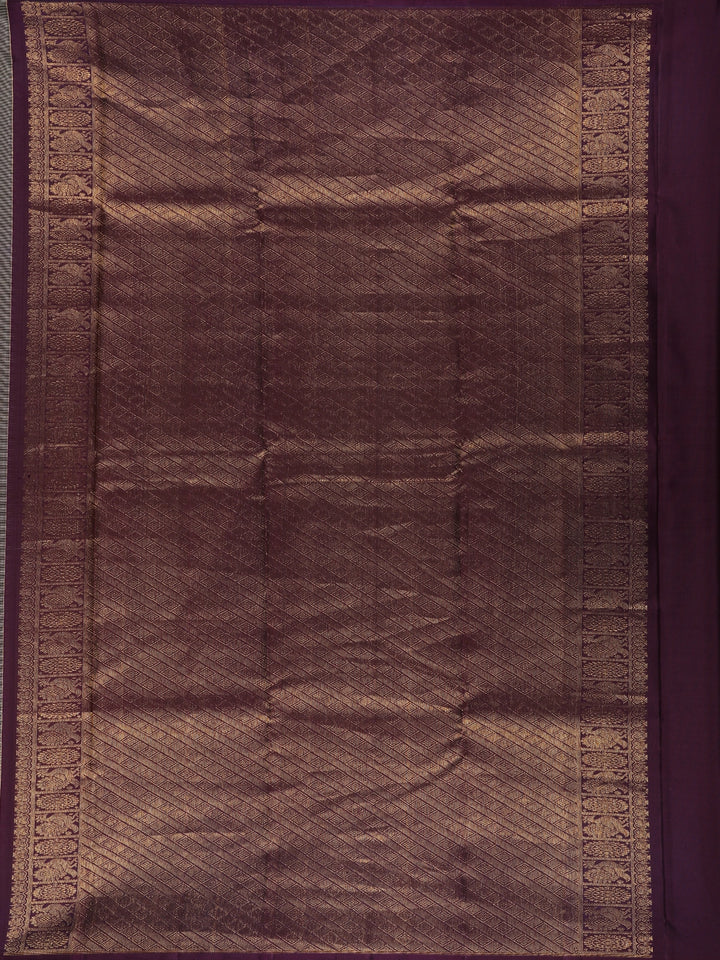 Light Green Checked Woven Pure Kanchipuram Silk Saree - Diadem