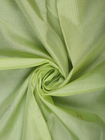 Light Green Checked Woven Pure Kanchipuram Silk Saree - Diadem