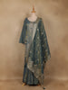 Light Green Dots Designed Banarasi Silk Palazzo Salwar Suit
