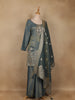 Light Green Dots Designed Banarasi Silk Palazzo Salwar Suit