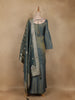 Light Green Dots Designed Banarasi Silk Palazzo Salwar Suit