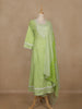 Light Green Floral Design Cotton Salwar Suit With Dupatta