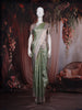 Light Green Floral Design Semi Silk Saree