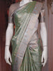 Light Green Floral Design Semi Silk Saree
