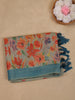 Light Green Floral Design Semi Tussar Saree