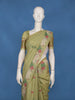 Light Green Floral Embroidered Design Pure Cotton Saree