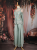 Light Green Floral Embroidered Georgette Palazzo Suit