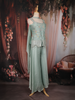 Light Green Floral Embroidered Georgette Palazzo Suit
