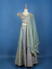 Light Green Floral Embroidered Silk Lehenga for Brides - Diadem