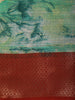 Light Green Floral Printed Design Chiffon Saree with Contrast Zari Border