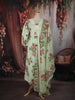 Light Green Floral Printed Design Cotton Anarkali Salwar Suit with Dupatta