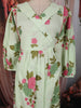 Light Green Floral Printed Design Cotton Anarkali Salwar Suit with Dupatta