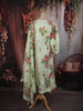 Light Green Floral Printed Design Cotton Anarkali Salwar Suit with Dupatta