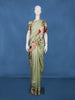 Light Green Floral Printed Design Soft Silk Saree