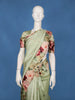 Light Green Floral Printed Design Soft Silk Saree